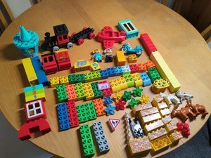 Duplo Lego Mixed Colours Shape, Blocks,Animals,Plane, Train Bike Bundle Joblot  - Picture 1 of 24