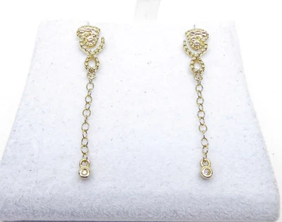 Clogau Gold 9ct Yellow & Rose Gold Tree of Life Diamond Dangle Drop Earrings - Image 1 of 4