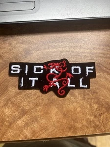 SICK OF IT ALL BAND IRON ON PATCH 4.5" TRUCKER HAT VTG RARE JACKET LOGO PUNK - Picture 1 of 3