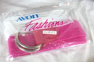 NOS Vtg 70s 80s Avon Fashions Pink Woven Cotton Belt M/L - Picture 1 of 4