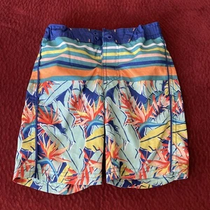 Boys Art Class Stripe Floral Swim Trunks Size 5 - Picture 1 of 3