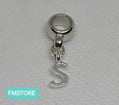 Charm Ciondolo Per Bracciale Lettera S Tono Argento unisex Uomo Donna Silver - Immagine 1 di 2
