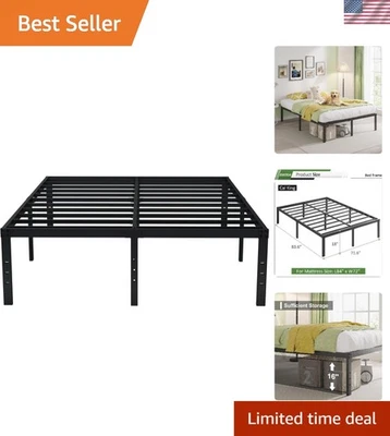 Elegant 18-Inch California King Metal Bed Frame with Storage & Noise-Free Design - Image 1 of 4