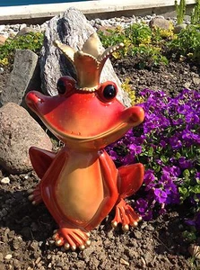XL Froschkönig 29cm groß Frosch rot / gold, Deko Figur Arturio Rossi - Bild 1 von 9
