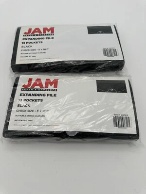 Jam Paper Expanding File 13 Pocket Black 5" x 10 1/2"  Lot of 2 New Sealed - Image 1 of 4