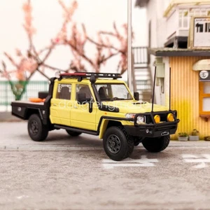 1/64 Toyota Land Cruiser LC79 Pickup long-Wheelbase Yellow2 Diecast Car Model - Picture 1 of 6