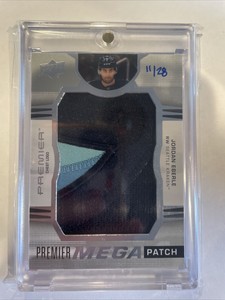 2021-22 Upper Deck Premier Mega Patch Jordan Eberle /28 Kraken Game Used PMP-JE
