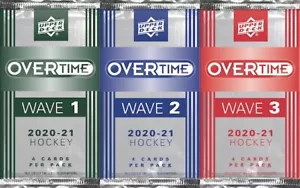 2020-21 mazzo superiore hockey WAVE 2 BLU sigillato in fabbrica confezione da 4 carte hobby - Foto 1 di 4