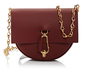 Zac Zac Posen Belay Mini Leather Saddle Crossbody Gold Oxblood - Picture 1 of 2