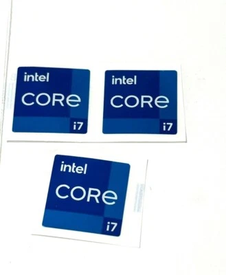 3x Intel Core i7 11 12 Gen Desktop / Laptop sticker label Logo Decal 18mm x 18mm - Image 1 of 2