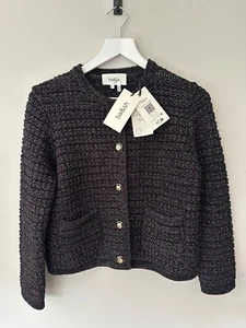 Ba&sh Cardigan Gaston Knitted Silver Size 2 BNWT - Picture 1 of 12
