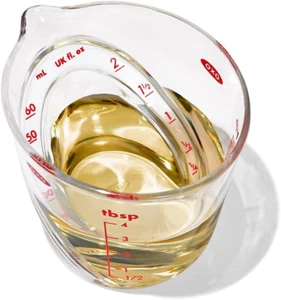 OXO Good Grips 60 Ml Mini Angled Measuring Jug, Transparent/Red - Picture 1 of 12