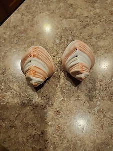 Salt and Pepper Shaker Set Sea Shells Pink and White with Stoppers - Picture 1 of 9