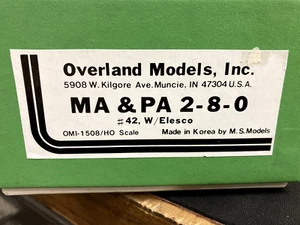 HO Brass Overland Models Inc OMI 1508 MA & PA 2-8-0 W Elasco NEW IN BOX MSH - Picture 1 of 5
