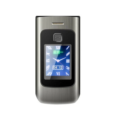 Dual-screen Flip Big Buttons Mobile Phones Clamshell Anti Lost Unlock 2 Sim GSM - Image 1 of 4