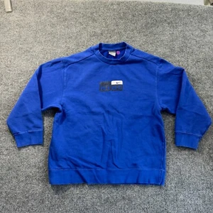 Vintage Nike Sweatshirt Youth Large Blue Sweater Mini Swoosh y2k 90s Puff - Picture 1 of 12
