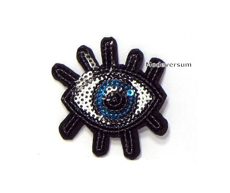 Bügelbild Aufbügler Aufnäher Patch Applikation Strass Paillette Sticker_Auge Gli - Bild 1 von 1