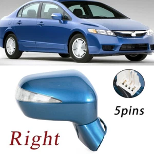Conjunto de espejo retrovisor derecho azul LED 5 PINES para HONDA CIVIC FA1 FD1 FD2 2006-2011 - Imagen 1 de 19