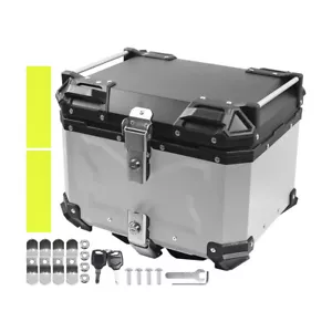 45L Motorcycle Rear Top Box Luggage Aluminium Alloy Tail Carrier Tool Case New - Picture 1 of 5
