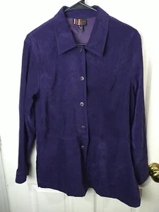 R&K Originals Purple Women's 8 tunic Shacket Long Sleeve Button - Picture 1 of 11