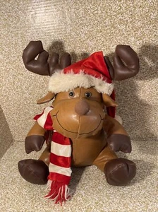 reindeer faux leather plush13 inch santa christmas - Picture 1 of 9
