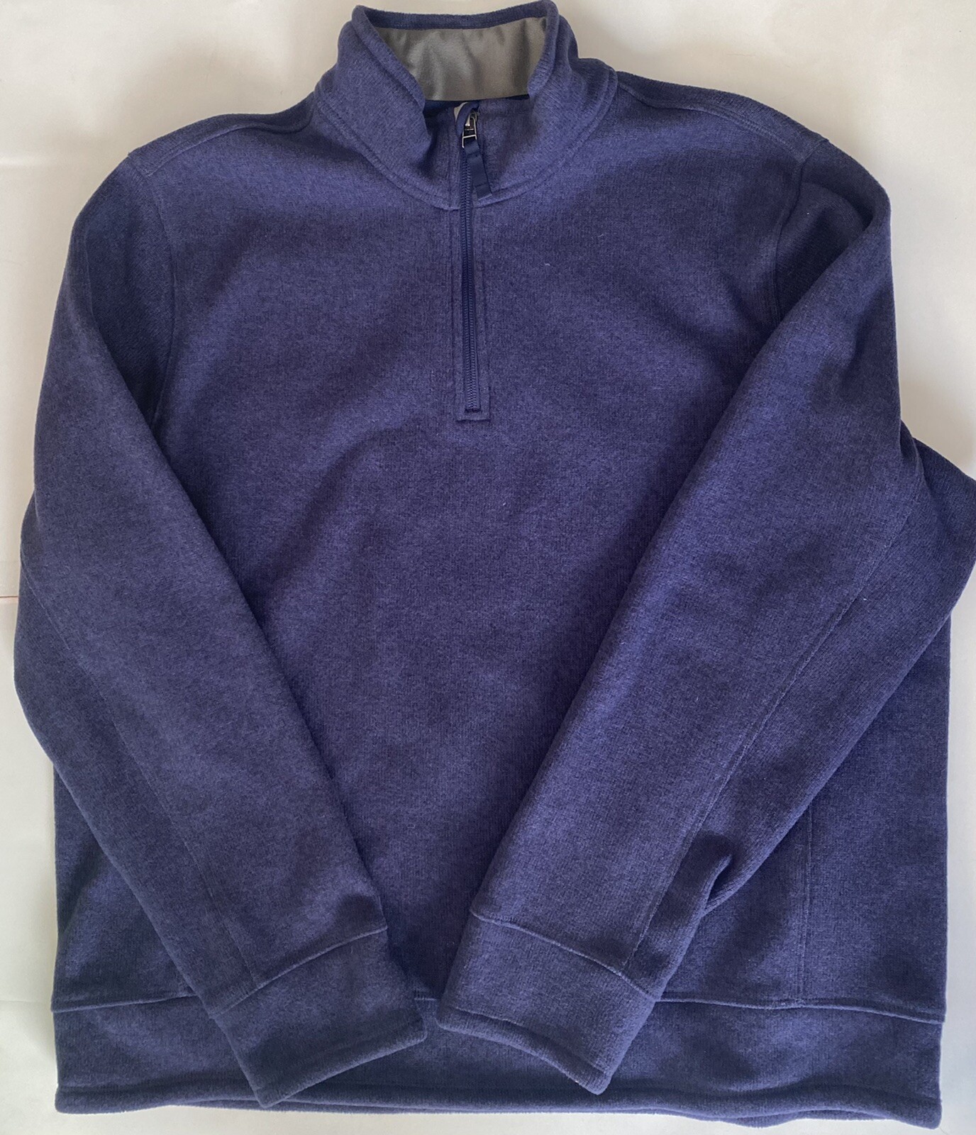 Zip Fleece Pullover Top Heather Blue 