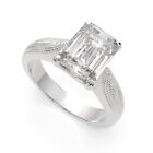 1.5 Ct Lab Created Emerald Cut Solitaire Diamond Engagement Ring VS1 G W Gold