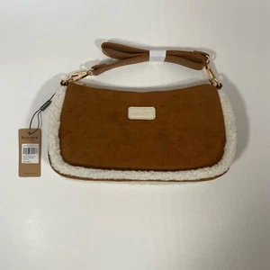 BearPaw Top Zip Shoulder Crossbody Bag Pouchette Purse Hickory Brown NWT - Picture 1 of 6