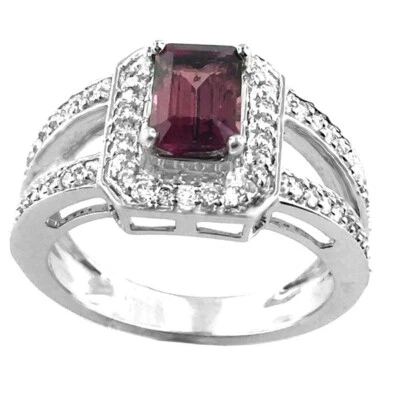 Anillo de diamantes de turmalina rosa genuina de 1,28 quilates de oro de 14 quilates de 0,41 quilates, cierre de 5,8 gr $975 Foto 1 de 3