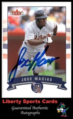 2002 Fleer Jose Macias #365 Authentic Autographed Card Detroit Tigers - Image 1 of 2