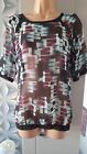 New M&S LIMITED COLLECTION Multicoloured SHEER CHIFFON TOP BLOUSE Size 14 NWOT 