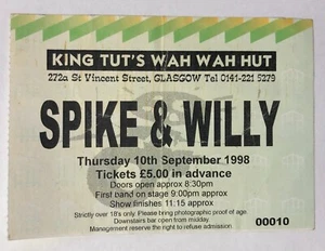 Spike Quireboys Willy Dowling Ticket Stub King Tuts Glasgow Garage 1998 - Picture 1 of 2
