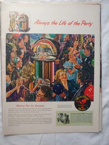 1948 VTG Orig Magazine Ad WURLITZER Music Always The Life Of The Party Illust - Picture 1 of 1
