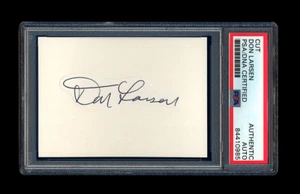 DON LARSEN SIGNED MINT CUT PSA/DNA NEW YORK YANKEES WORLD SERIES PERFECT GAME - Picture 1 of 1