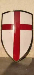 Medieval Crusader Shield Battle Knight Warrior Shield Templar Red Cross Design - Picture 1 of 5