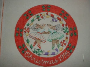 Lienzo con aguja pintado a mano 8" 1995 Navidad anual conejo hadas de ciruela azucarera - Imagen 1 de 1