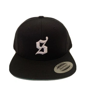 Antiguo Inglés S Snapback Sombrero 3D Bordado Inicial S Gorra Ajustable Yupoong Negro - Imagen 1 de 4