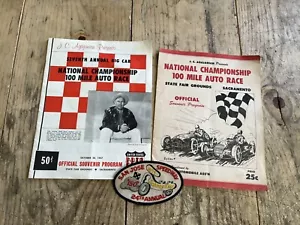 1949 &1957 National Championship 100 Meilen Autorennen Sacramento Ca Programme Patch - Bild 1 von 3