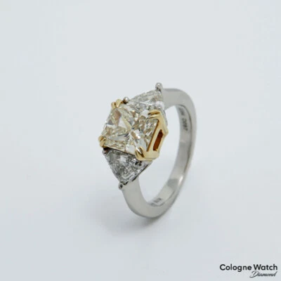 Solitärring mit 2,04ct Fancy yellow und 0,97 Diamant in PT 950 und 18K Gelbgold - Bild 1 von 4