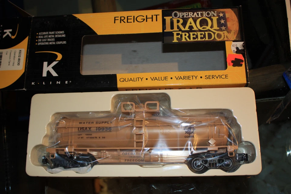 K-line O gauge Operation Iraqi freedom tank car K632-8030 Mint New in box - Image 1 of 1
