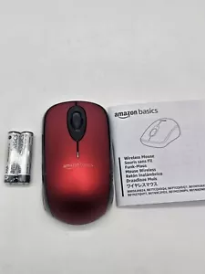 Amazonbasics Wireless Mouse with Dongle - Red - Picture 1 of 4