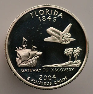 2004-S Florida State Quarter - Gem Proof - 90% Silver - .1808 Troy oz (sku:FA2) - Picture 1 of 2