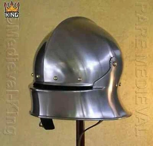 18 Gauge SCA LARP Medieval Knight Wearable German Sallet helmet Replica - Bild 1 von 6