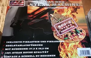 Neu, OVP, Hochtemperaturgrill, Steak Machine, Gas, bis 800 Grad, Pizzastein - Bild 1 von 3