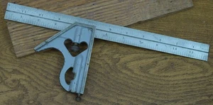 Craftsman 12" Combination Square with TEMPERED 4R GRAD Blade & Starrett Scribe - Picture 1 of 13