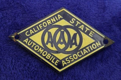 Vintage California State AAA Metal Grille badge Topper Accessory Mopar Chevy AMC - Image 1 of 4