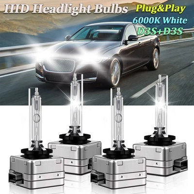 For Jaguar XF 2012-2019 HID Xenon Headlight Bulbs D3S High Low Beam Kit 6000K - Image 1 of 4