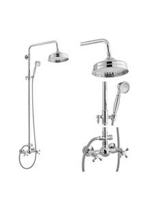 Bathroom Exposed Shower Fixture Set 2 Functions 8 Inch Rainfall Shower Head - Picture 1 of 14