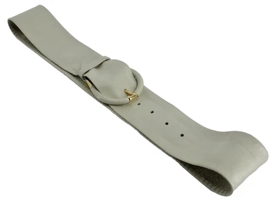 Кожаный пояс Ceinture Emmanuel размер большой широкий регулируемый серый 37 дюймов длина x 2 дюйма ширина - Изображение 1 из 4