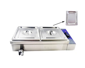 110V 2 Pans Food Warmer Commercial Restaurant Insulation Equipment 1500W - Picture 1 of 6